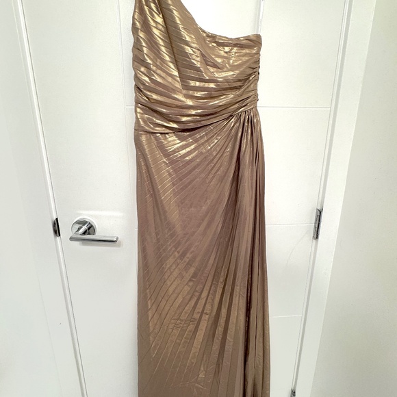 Ever New One-Shoulder Gold Pleated Dress - Picture 4 of 4